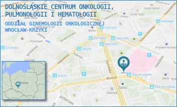 ODDZIAŁ GINEKOLOGII ONKOLOGICZNEJ - DOLNOŚLĄSKIE CENTRUM ONKOLOGII, PULMONOLOGII I HEMATOLOGII - PL. LUDWIKA HIRSZFELDA 12,  WROCŁAW-KRZYKI