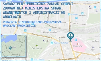PORADNIA GINEKOLOGICZNO-POŁOŻNICZA - SAMODZIELNY PUBLICZNY ZAKŁAD OPIEKI ZDROWOTNEJ MINISTERSTWA SPRAW WEWNĘTRZNYCH I ADMINISTRACJI WE WROCŁAWIU - UL. OŁBIŃSKA 32,  WROCŁAW-ŚRÓDMIEŚCIE