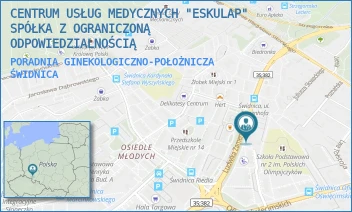 PORADNIA GINEKOLOGICZNO-POŁOŻNICZA - CENTRUM USŁUG MEDYCZNYCH "ESKULAP" SPÓŁKA Z OGRANICZONĄ ODPOWIEDZIALNOŚCIĄ - UL. LUDWIKA ZAMENHOFA 47,  ŚWIDNICA