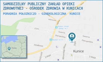 PORADNIA POŁOZNICZO - GINEKOLOGICZNA - SAMODZIELNY PUBLICZNY ZAKŁAD OPIEKI ZDROWOTNEJ - OŚRODEK ZDROWIA W KUNICACH - UL. STAROPOLSKA 7A,  KUNICE