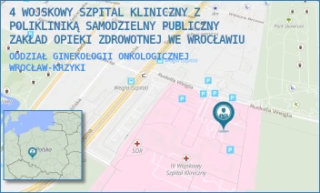 ODDZIAŁ GINEKOLOGII ONKOLOGICZNEJ - 4 WOJSKOWY SZPITAL KLINICZNY Z POLIKLINIKĄ SAMODZIELNY PUBLICZNY ZAKŁAD OPIEKI ZDROWOTNEJ WE WROCŁAWIU - UL. RUDOLFA WEIGLA 5,  WROCŁAW-KRZYKI