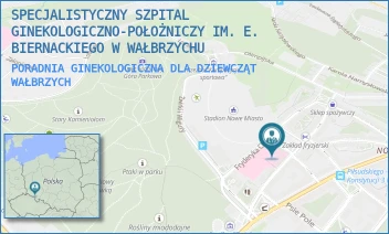 PORADNIA GINEKOLOGICZNA DLA DZIEWCZĄT - SPECJALISTYCZNY SZPITAL GINEKOLOGICZNO-POŁOŻNICZY IM. E. BIERNACKIEGO W WAŁBRZYCHU - UL. IGNACEGO PADEREWSKIEGO 10,  WAŁBRZYCH