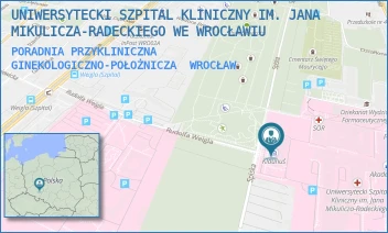 PORADNIA PRZYKLINICZNA GINEKOLOGICZNO-POŁOŻNICZA - UNIWERSYTECKI SZPITAL KLINICZNY IM. JANA MIKULICZA-RADECKIEGO WE WROCŁAWIU - UL. BOROWSKA 213,  WROCŁAW