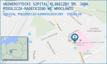 ODDZIAŁ POŁOŻNICZO-GINEKOLOGICZNY - UNIWERSYTECKI SZPITAL KLINICZNY IM. JANA MIKULICZA-RADECKIEGO WE WROCŁAWIU - UL. WROCŁAWSKA 46,  STRZELIN