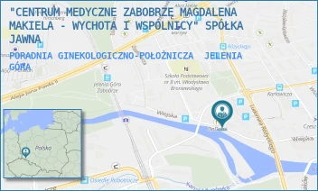 PORADNIA GINEKOLOGICZNO-POŁOŻNICZA - "CENTRUM MEDYCZNE ZABOBRZE MAGDALENA MAKIELA - WYCHOTA I WSPÓLNICY" SPÓŁKA JAWNA - UL. WIEJSKA 11,  JELENIA GÓRA