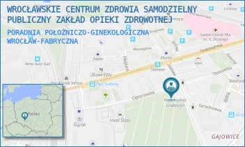 PORADNIA POŁOŻNICZO-GINEKOLOGICZNA - WROCŁAWSKIE CENTRUM ZDROWIA SAMODZIELNY PUBLICZNY ZAKŁAD OPIEKI ZDROWOTNEJ - UL. STALOWA 50,  WROCŁAW-FABRYCZNA