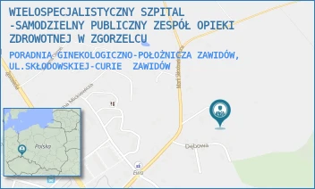 PORADNIA GINEKOLOGICZNO-POŁOŻNICZA ZAWIDÓW, UL.SKŁODOWSKIEJ-CURIE - WIELOSPECJALISTYCZNY SZPITAL -SAMODZIELNY PUBLICZNY ZESPÓŁ OPIEKI ZDROWOTNEJ W ZGORZELCU - UL. MARII SKŁODOWSKIEJ-CURIE 6,  ZAWIDÓW
