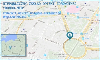 PORADNIA GINEKOLOGICZNO-POŁOŻNICZA - NIEPUBLICZNY ZAKŁAD OPIEKI ZDROWOTNEJ "RONDO-MED" - PL. POWSTAŃCÓW ŚLĄSKICH 118-122,  WROCŁAW-KRZYKI