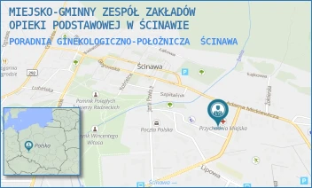 PORADNIA GINEKOLOGICZNO-POŁOŻNICZA - MIEJSKO-GMINNY ZESPÓŁ ZAKŁADÓW OPIEKI PODSTAWOWEJ W ŚCINAWIE - UL. JAGIEŁŁY 2,  ŚCINAWA