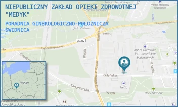 PORADNIA GINEKOLOGICZNO-POŁOŻNICZA - NIEPUBLICZNY ZAKŁAD OPIEKI ZDROWOTNEJ "MEDYK" - UL. GDYŃSKA 25A,  ŚWIDNICA