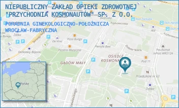 PORADNIA GINEKOLOGICZNO-POŁOŻNICZA - NIEPUBLICZNY ZAKŁAD OPIEKI ZDROWOTNEJ "PRZYCHODNIA KOSMONAUTÓW" SP. Z O.O. - UL. EUGENIUSZA HORBACZEWSKIEGO 35,  WROCŁAW-FABRYCZNA