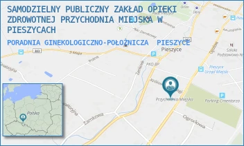 PORADNIA GINEKOLOGICZNO-POŁOŻNICZA - SAMODZIELNY PUBLICZNY ZAKŁAD OPIEKI ZDROWOTNEJ PRZYCHODNIA MIEJSKA W PIESZYCACH - UL. KRÓLOWEJ JADWIGI 1,  PIESZYCE