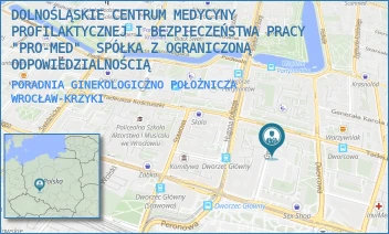 PORADNIA GINEKOLOGICZNO POŁOŻNICZA - DOLNOŚLĄSKIE CENTRUM MEDYCYNY PROFILAKTYCZNEJ I BEZPIECZEŃSTWA PRACY  "PRO-MED"  SPÓŁKA Z OGRANICZONĄ ODPOWIEDZIALNOŚCIĄ - UL. GWARNA 6A,  WROCŁAW-KRZYKI