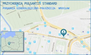 PORADNIA GINEKOLOGICZNO-POŁOŻNICZA - PRZYCHODNIA PULSANTIS STANDARD - UL. OSTROWSKIEGO 3,  WROCŁAW