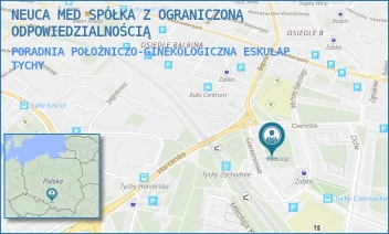 PORADNIA POŁOŻNICZO-GINEKOLOGICZNA ESKULAP - ŚWIAT ZDROWIA OPERATOR MEDYCZNY SP. Z O.O - UL. STEFANA CZARNIECKIEGO 6,  TYCHY