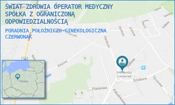 PORADNIA POŁOŻNICZO-GINEKOLOGICZNA - ŚWIAT ZDROWIA OPERATOR MEDYCZNY SP. Z O.O - DZIAŁKOWA 2,  CZERWONAK