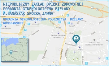 PORADNIA GINEKOLOGICZNO-POŁOZNICZA - NIEPUBLICZNY ZAKŁAD OPIEKI ZDROWOTNEJ PORADNIA GINEKOLOGICZNA BIELANY A.BANASZAK SPÓŁKA JAWNA - FIOŁKOWA 19/1B,  BIELANY WROCŁAWSKIE