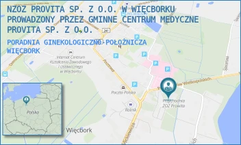 PORADNIA GINEKOLOGICZNO-POŁOŻNICZA - NZOZ PROVITA SP. Z O.O. W WIĘCBORKU PROWADZONY PRZEZ GMINNE CENTRUM MEDYCZNE PROVITA SP. Z O.O. - POWSTAŃCÓW WIELKOPOLSKICH 2A,  WIĘCBORK