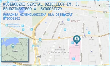 PORADNIA GINEKOLOGICZNA DLA DZIEWCZĄT - WOJEWÓDZKI SZPITAL DZIECIĘCY IM. J. BRUDZIŃSKIEGO W  BYDGOSZCZY - CHODKIEWICZA 44,  BYDGOSZCZ