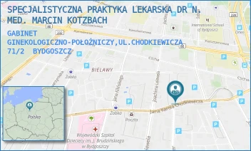 GABINET GINEKOLOGICZNO-POŁOŻNICZY,UL.CHODKIEWICZA 71/2 - SPECJALISTYCZNA PRAKTYKA LEKARSKA DR N. MED. MARCIN KOTZBACH - CHODKIEWICZA 71/2,  BYDGOSZCZ