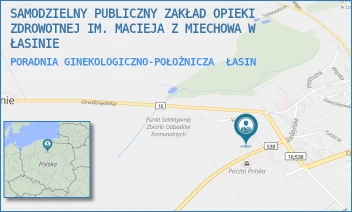 PORADNIA GINEKOLOGICZNO-POŁOŻNICZA - SAMODZIELNY PUBLICZNY ZAKŁAD OPIEKI ZDROWOTNEJ IM. MACIEJA Z MIECHOWA W ŁASINIE - RADZYŃSKA 4,  ŁASIN