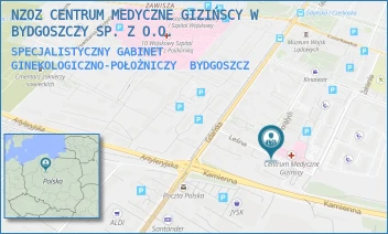 SPECJALISTYCZNY GABINET GINEKOLOGICZNO-POŁOŻNICZY - NZOZ CENTRUM MEDYCZNE GIZIŃSCY W BYDGOSZCZY SP. Z O.O. - LEŚNA 9,  BYDGOSZCZ