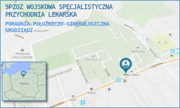 PORADNIA POŁOŻNICZO-GINEKOLOGICZNA - WOJSKOWA SPECJALISTYCZNA PRZYCHODNIA LEKARSKA SAMODZIELNY PUBLICZNY ZAKŁAD OPIEKI ZDROWOTNEJ W GRUDZIĄDZU - LEGIONÓW 57,  GRUDZIĄDZ