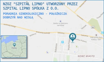 PORADNIA GINEKOLOGICZNO - POŁOŻNICZA - NZOZ "SZPITAL LIPNO" UTWORZONY PRZEZ SZPITAL LIPNO SPÓŁKA Z O.O. - SŁUŻBY POLSCE 7,  DOBRZYŃ NAD WISŁĄ