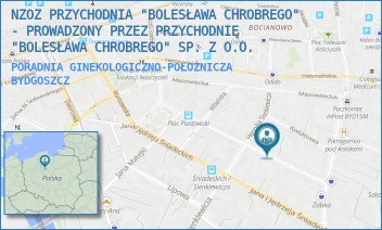 PORADNIA GINEKOLOGICZNO-POŁOŻNICZA - NZOZ PRZYCHODNIA "BOLESŁAWA CHROBREGO" - PROWADZONY PRZEZ PRZYCHODNIĘ "BOLESŁAWA CHROBREGO" SP. Z O.O. - CHROBREGO 14,  BYDGOSZCZ