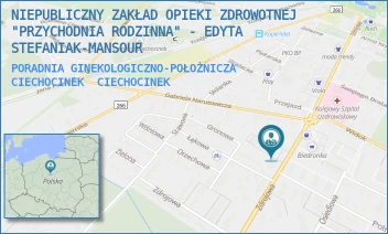 PORADNIA GINEKOLOGICZNO-POŁOŻNICZA CIECHOCINEK - NIEPUBLICZNY ZAKŁAD OPIEKI ZDROWOTNEJ "PRZYCHODNIA RODZINNA" - EDYTA STEFANIAK-MANSOUR - ZDROJOWA 46,  CIECHOCINEK