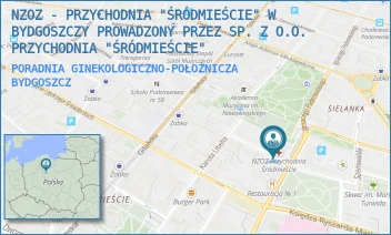PORADNIA GINEKOLOGICZNO-POŁOŻNICZA - NZOZ - PRZYCHODNIA "ŚRÓDMIEŚCIE" W BYDGOSZCZY PROWADZONY PRZEZ SP. Z O.O. PRZYCHODNIA "ŚRÓDMIEŚCIE" - KOŁŁĄTAJA 9,  BYDGOSZCZ