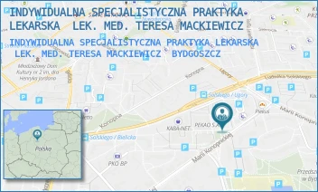 INDYWIDUALNA SPECJALISTYCZNA PRAKTYKA LEKARSKA  LEK. MED. TERESA MACKIEWICZ - INDYWIDUALNA SPECJALISTYCZNA PRAKTYKA LEKARSKA  LEK. MED. TERESA MACKIEWICZ - M.KONOPNICKIEJ 26,  BYDGOSZCZ