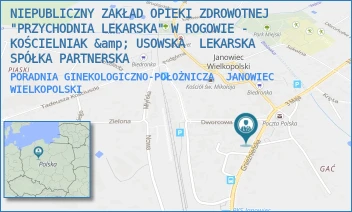 PORADNIA GINEKOLOGICZNO-POŁOŻNICZA - "KOŚCIELNIAK & USOWSKA" LEKARSKA SPÓŁKA PARTNERSKA - GNIEŹNIEŃSKA 4, JANOWIEC WIELKOPOLSKI