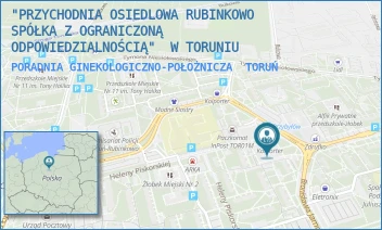 PORADNIA GINEKOLOGICZNO-POŁOŻNICZA - "PRZYCHODNIA OSIEDLOWA RUBINKOWO SPÓŁKA Z OGRANICZONĄ ODPOWIEDZIALNOŚCIĄ"  W TORUNIU - DZIEWULSKIEGO 12,  TORUŃ