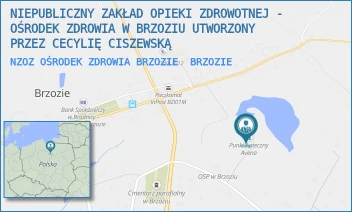 NZOZ OŚRODEK ZDROWIA BRZOZIE - NIEPUBLICZNY ZAKŁAD OPIEKI ZDROWOTNEJ - OŚRODEK ZDROWIA W BRZOZIU UTWORZONY PRZEZ CECYLIĘ CISZEWSKĄ - 176,  BRZOZIE