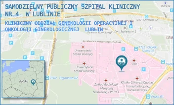 KLINICZNY ODDZIAŁ GINEKOLOGII OPERACYJNEJ I ONKOLOGII GINEKOLOGICZNEJ - UNIWERSYTECKI SZPITAL KLINICZNY NR 4 W LUBLINIE - DR. K. JACZEWSKIEGO 8,  LUBLIN