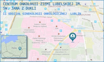 II ODDZIAŁ GINEKOLOGII ONKOLOGICZNEJ - CENTRUM ONKOLOGII ZIEMI LUBELSKIEJ IM. ŚW. JANA Z DUKLI - DRA KAZIMIERZA JACZEWSKIEGO 7,  LUBLIN
