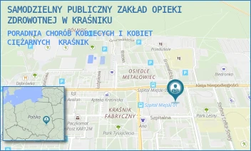 PORADNIA CHORÓB KOBIECYCH I KOBIET CIĘŻARNYCH - SAMODZIELNY PUBLICZNY ZAKŁAD OPIEKI ZDROWOTNEJ W KRAŚNIKU - ALEJA NIEPODLEGŁOŚCI 25,  KRAŚNIK