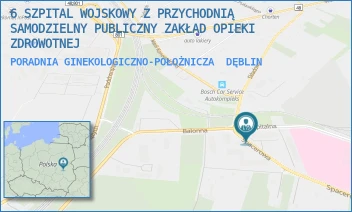 PORADNIA GINEKOLOGICZNO-POŁOŻNICZA - 6 SZPITAL WOJSKOWY Z PRZYCHODNIĄ SAMODZIELNY PUBLICZNY ZAKŁAD OPIEKI ZDROWOTNEJ - SZPITALNA 2,  DĘBLIN