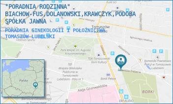 PORADNIA GINEKOLOGII I POŁOŻNICTWA - "PORADNIA RODZINNA" BIACHOW-FUS,DOLANOWSKI,KRAWCZYK,PODOBA SPÓŁKA JAWNA - PETERA 3,  TOMASZÓW LUBELSKI