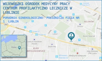 PORADNIA GINEKOLOGICZNO- POŁOŻNICZA FILIA NR 1 - WOJEWÓDZKI OŚRODEK MEDYCYNY PRACY CENTRUM PROFILAKTYCZNO LECZNICZE W LUBLINIE - NAŁĘCZOWSKA 27,  LUBLIN