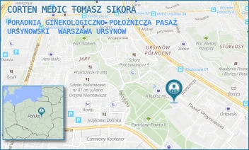 PORADNIA GINEKOLOGICZNO-POŁOŻNICZA PASAŻ URSYNOWSKI - CORTEN MEDIC TOMASZ SIKORA - PASAŻ URSYNOWSKI 9,  WARSZAWA URSYNÓW