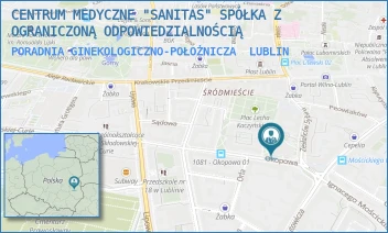 PORADNIA GINEKOLOGICZNO-POŁOŻNICZA - CENTRUM MEDYCZNE "SANITAS" SPÓŁKA Z OGRANICZONĄ ODPOWIEDZIALNOŚCIĄ - OKOPOWA 3,  LUBLIN