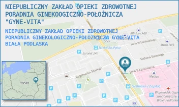 NIEPUBLICZNY ZAKŁAD OPIEKI ZDROWOTNEJ PORADNIA GINEKOLOGICZNO-POŁOZNICZA GYNE-VITA - NIEPUBLICZNY ZAKŁAD OPIEKI ZDROWOTNEJ PORADNIA GINEKOOGICZNO-POŁOŻNICZA "GYNE-VITA" - TEREBELSKA 67/20,  BIAŁA PODLASKA