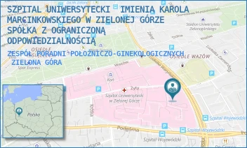 ZESPÓŁ PORADNI POŁOŻNICZO-GINEKOLOGICZNYCH - SZPITAL UNIWERSYTECKI  IMIENIA KAROLA MARCINKOWSKIEGO W ZIELONEJ GÓRZE SPÓŁKA Z OGRANICZONĄ ODPOWIEDZIALNOŚCIĄ - UL. LUDWIKA WARYŃSKIEGO 2,  ZIELONA GÓRA
