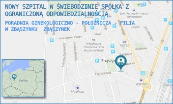PORADNIA GINEKOLOGICZNO - POŁOŻNICZA - FILIA W ZBĄSZYNKU - NOWY SZPITAL W ŚWIEBODZINIE SPÓŁKA Z OGRANICZONĄ ODPOWIEDZIALNOŚCIĄ - UL. DŁUGA 1,  ZBĄSZYNEK