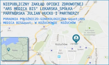 PORADNIA POŁOŻNICZO-GINEKOLOGICZNA "ARS MEDICA BIS" W KOŻUCHOWIE - NIEPUBLICZNY ZAKŁAD OPIEKI ZDROWOTNEJ "ARS MEDICA BIS" LEKARSKA SPÓŁKA PARTNERSKA JULIAN HUCKO I PARTNERZY - UL. LEGNICKA 19,  KOŻUCHÓW