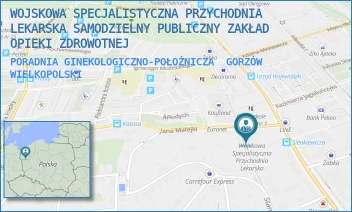 PORADNIA GINEKOLOGICZNO-POŁOŻNICZA - WOJSKOWA SPECJALISTYCZNA PRZYCHODNIA LEKARSKA SAMODZIELNY PUBLICZNY ZAKŁAD OPIEKI ZDROWOTNEJ - UL. HENRYKA SIENKIEWICZA 10-11,  GORZÓW WIELKOPOLSKI