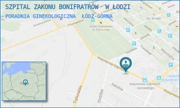 PORADNIA GINEKOLOGICZNA - SZPITAL ZAKONU BONIFRATRÓW  W ŁODZI - KOSYNIERÓW GDYŃSKICH 61,  ŁÓDŹ-GÓRNA