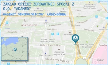 GABINET GINEKOLOGICZNY - ZAKŁAD OPIEKI ZDROWOTNEJ SPÓŁKI Z O.O. "ADAMED" - AL. POLITECHNIKI 5,  ŁÓDŹ-GÓRNA